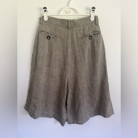 GiorgioArmaniVintageLinenCulottesLongBermudaShortsGrayUS25 - Picture 6 of 8